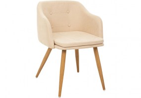 Cadeira-fixa-estofada-ANM-8011 F-pés-metal-imitando-madeira-tecido-bege-HS-Móveis3